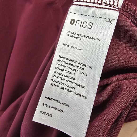 FIGS Top Womens Large Slim Catarina Red Short Sleeve Scrub One Pocket 2623 - Picture 8 of 9